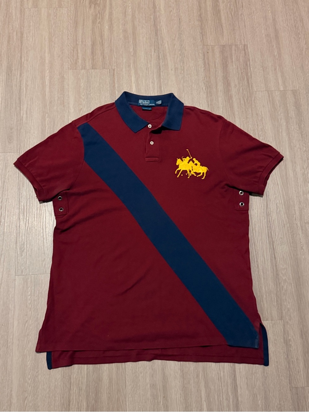 Vintage Polo Ralp Lauren polo shirt big pony match burgundy size XL